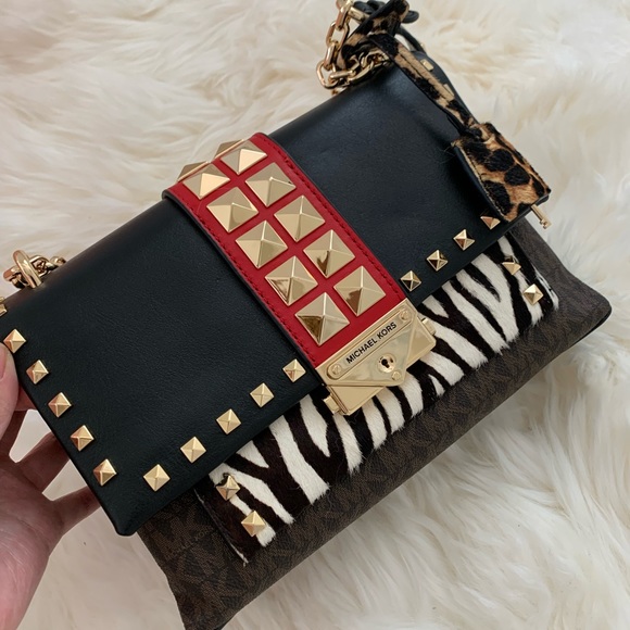 MICHAEL Michael Kors Bags Nwt Michael Kors Cece Medium Studded Logo Leather Convertible